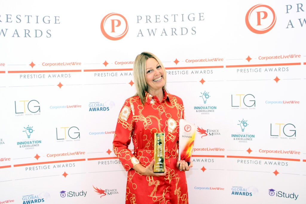 Lisa Starkey, Director of Starkey Electrical, with her Central England Prestige Awards